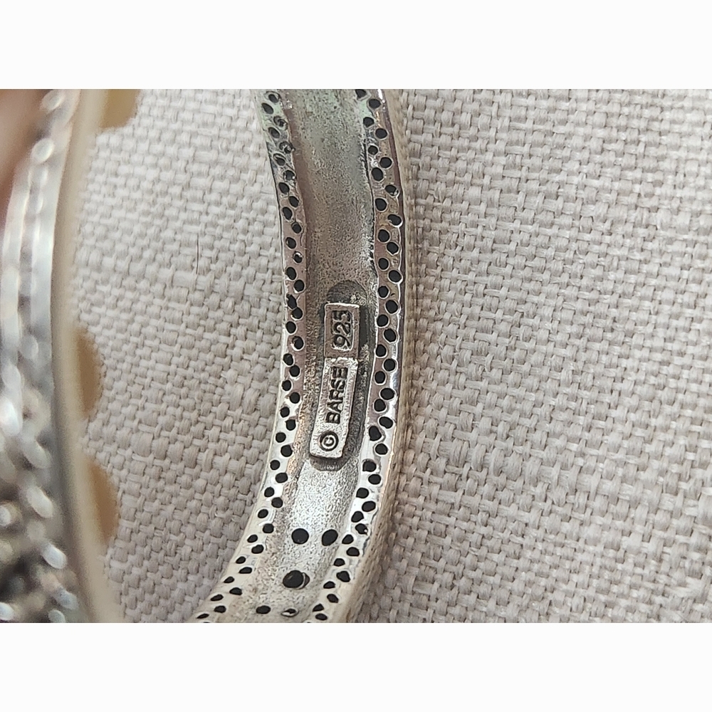 Studio Barse Silver Cuff Bracelet with Intricate Stone Design - Picture 4 of 9